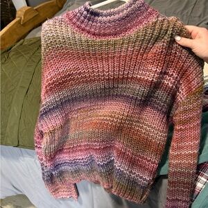 Free People Multicolor Cowl Neck Sweater